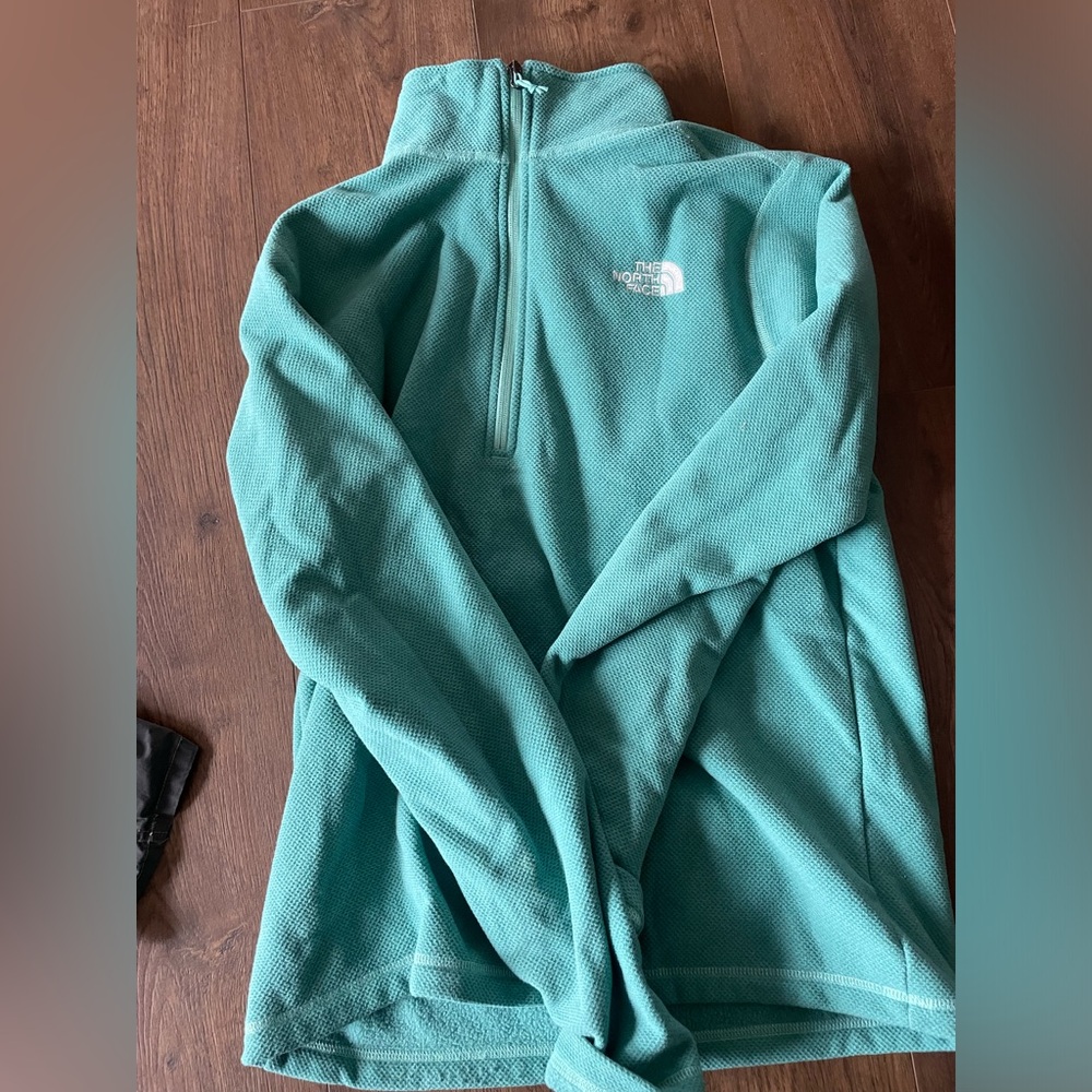Men’s medium teal blue north face thermal quarter zip